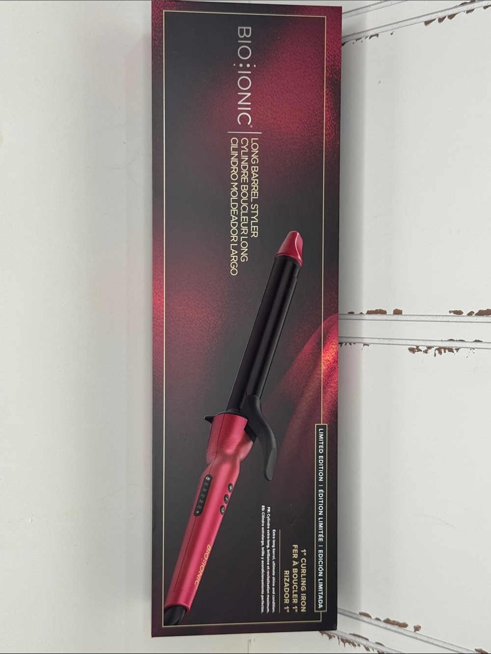 Bio Ionic Red Long Barrel Curling Wand - Limited Edition
